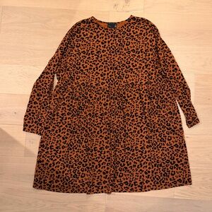 ASOS Curve Rust and Black Leopard Print Dress